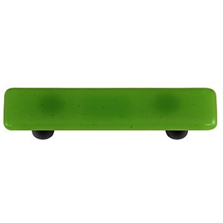 Palacedesigns Light Green Rectangle Glass Cabinet Pull - Black Post PA711881